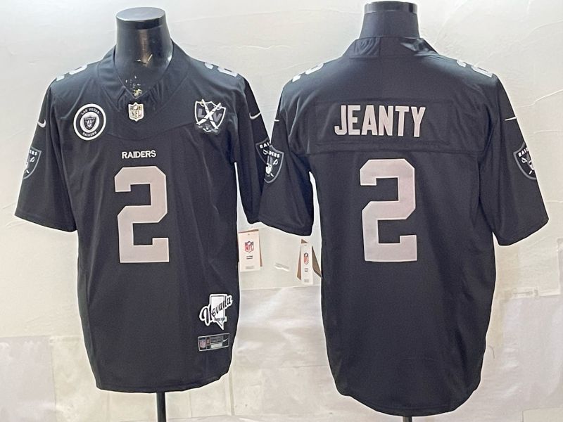 Men 2026 Oakland Raiders #2 Jeanty Black 3th generation Throwback Nike Limited NFL Jersey style 005